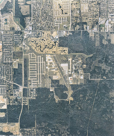 Aerial View of West Houston Airport in Houston, Texas